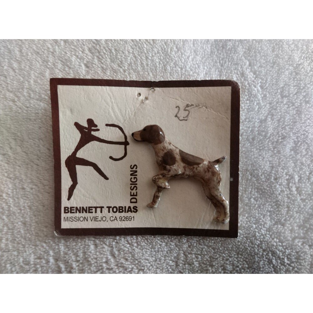 German Shorthaired Pointer Dog Lapel Pin Bennett Tobias Enamel Hunting Pose 1.75